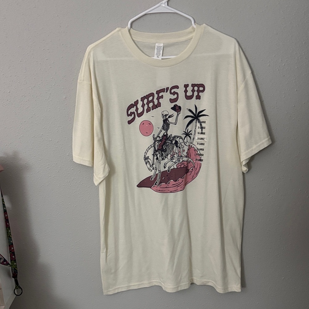 Surf's Up Graphic Tee - Cream